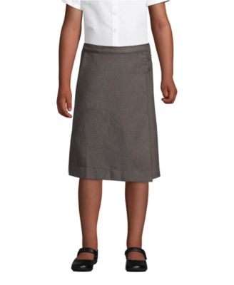 Big Girls School Uniform Solid A-line Skirt Below the Knee