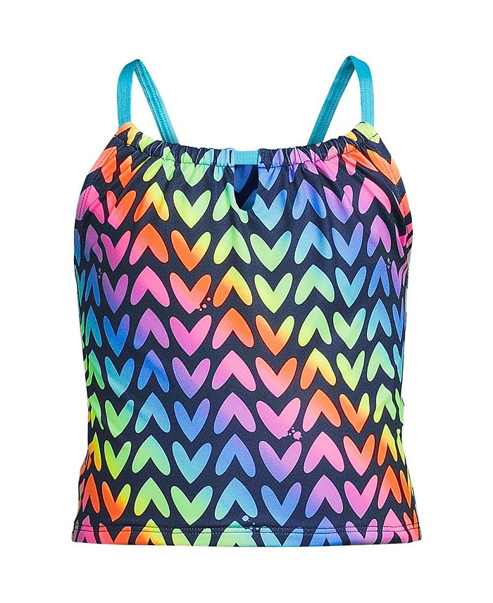 Lands' End Child Girls Slim Keyhole Tankini Swim Top Macy's