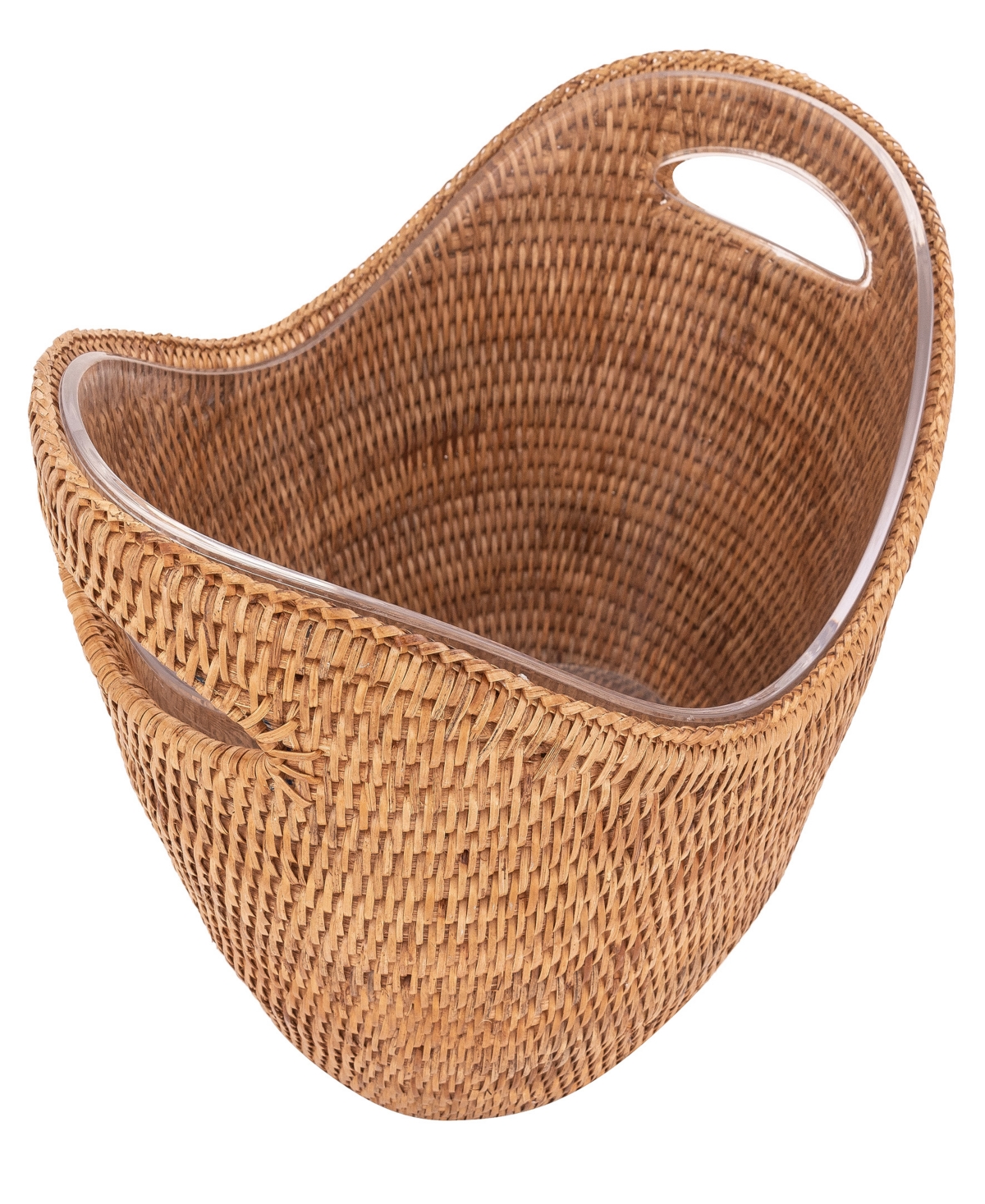 Artifacts Trading Company Rattan Champagne Bucket With Acrylic Insert In Honey Brown