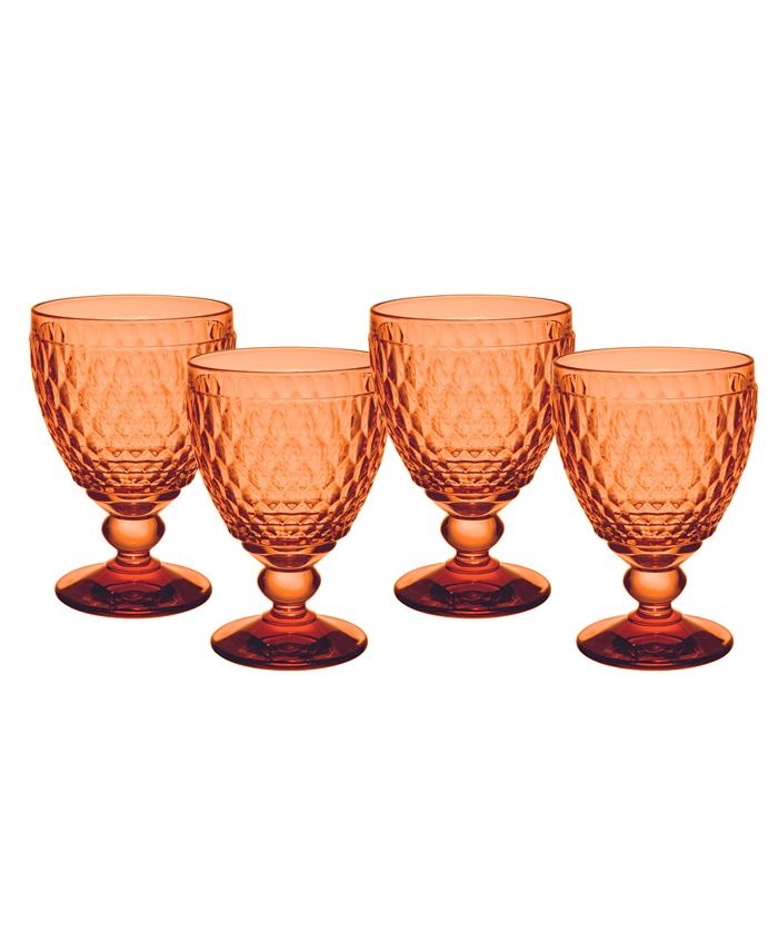 Villeroy & Boch Boston, Red Glass Goblits, Set of 4