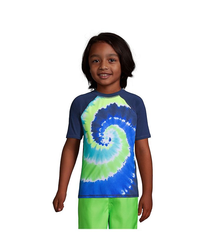 Lands' End Boys Short Sleeve UPF 50 Swim Tie Dye Rash Guard Macy's