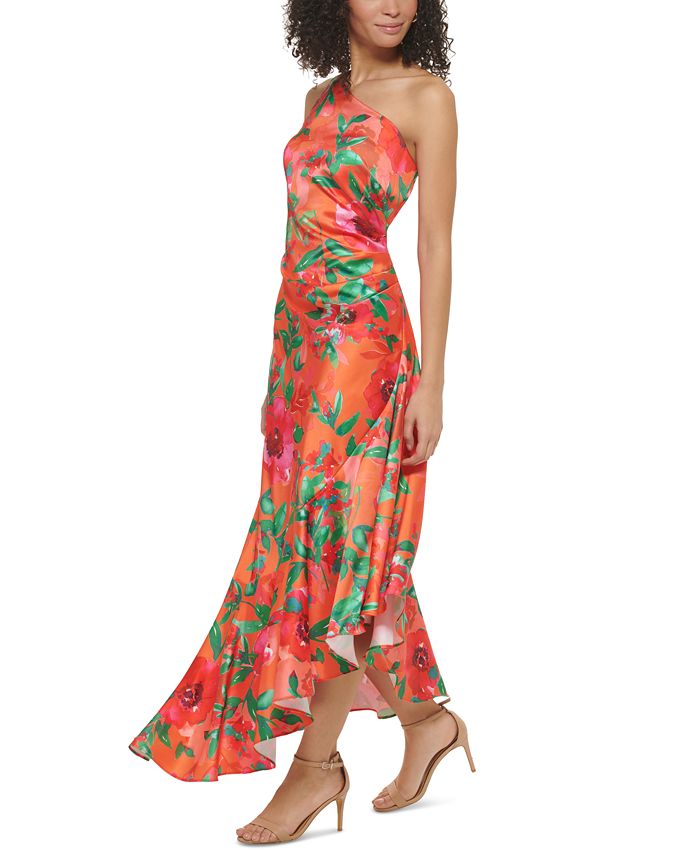 Eliza J Women's Floral-Print One-Shoulder Maxi Dress - Macy's