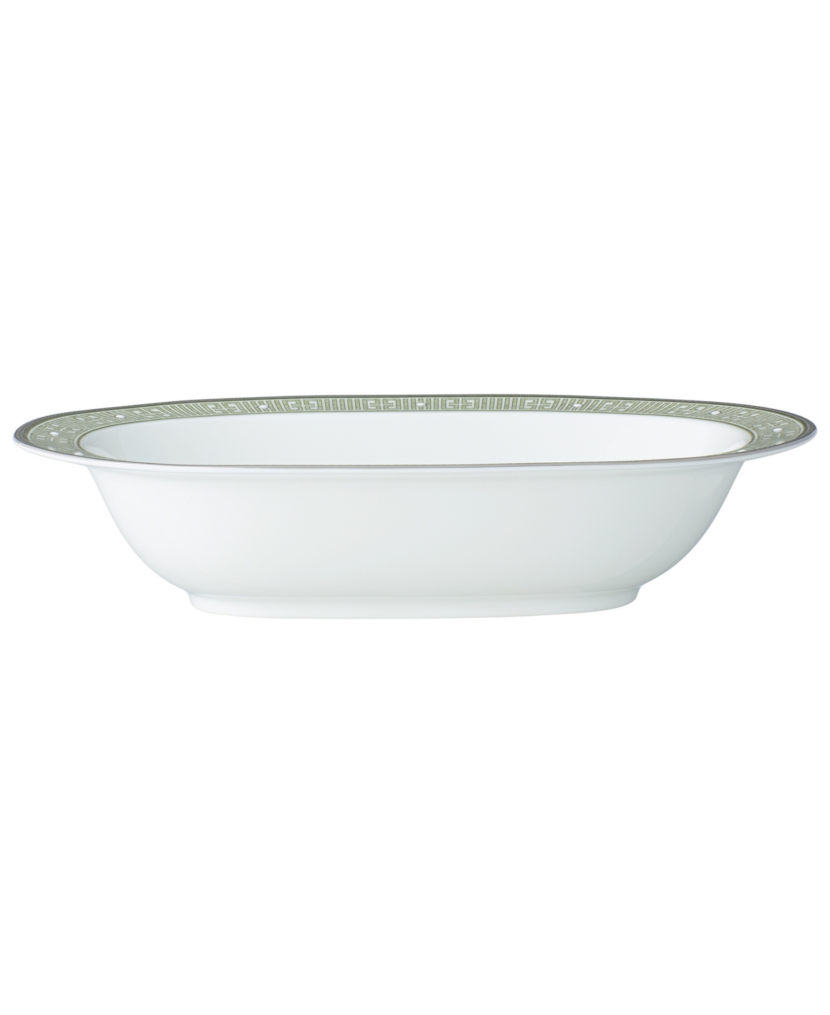 Noritake Infinity Green Platinum Oval Vegetable Bowl 24 oz In Green Platinum