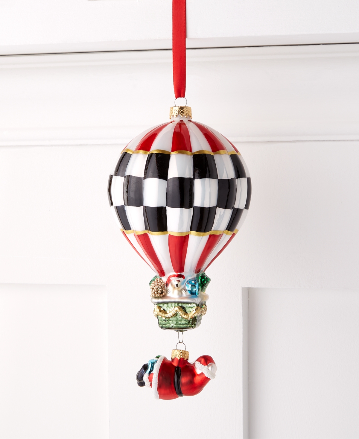 Holiday Lane Macy's Checkered Hot Air Balloon Ornament, Exclusively At Macy's In No Color