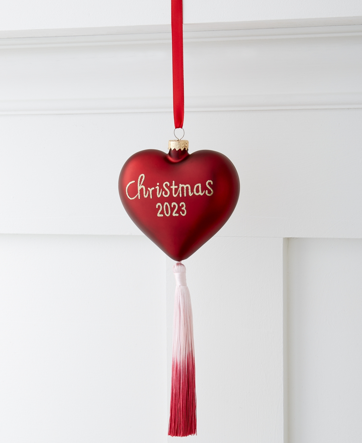 Holiday Lane Burgundy And Blush Heart Ornament, Exclusively At Macy's In No Color