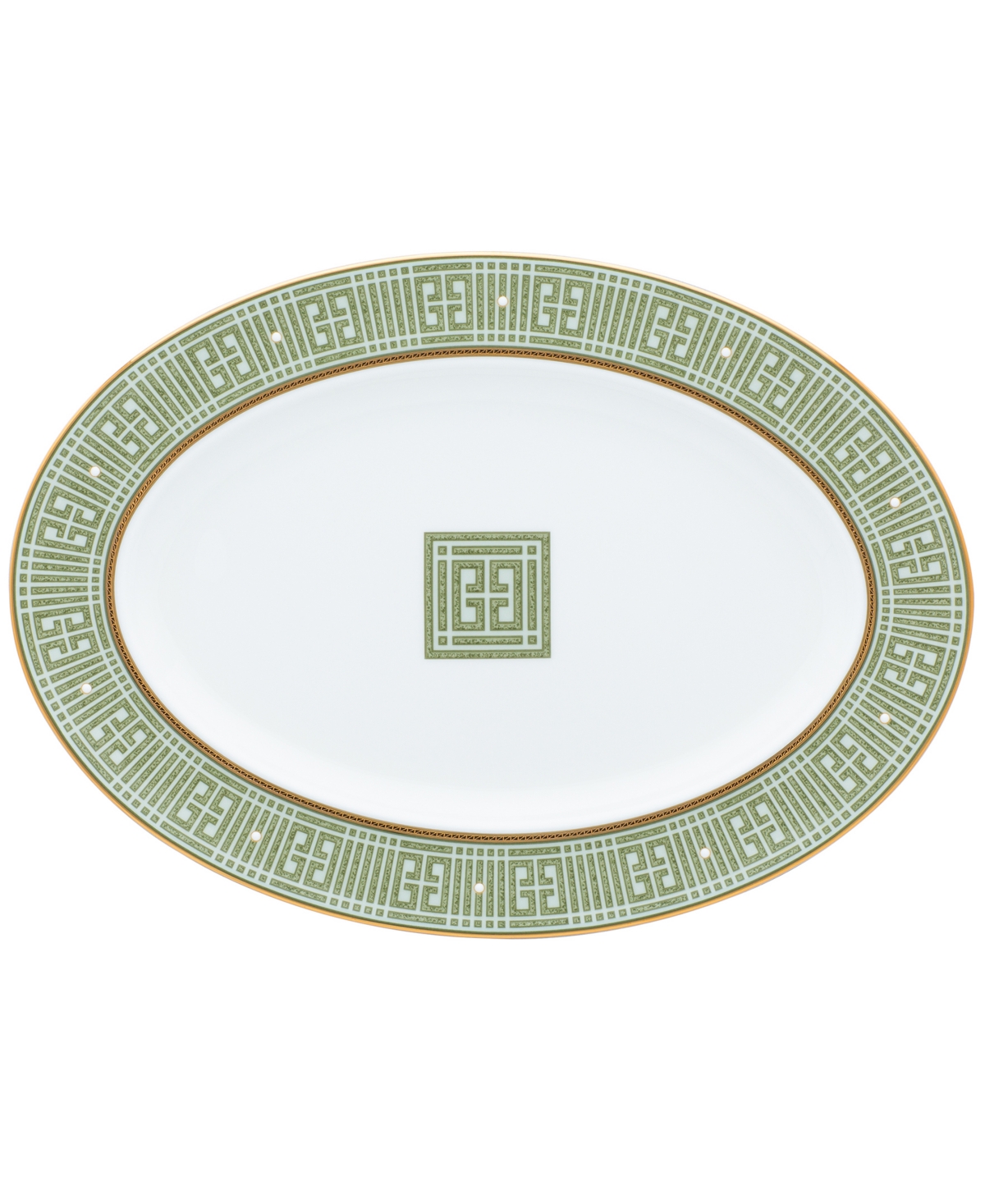 Noritake Infinity Oval Platter, 14" In Green Gold