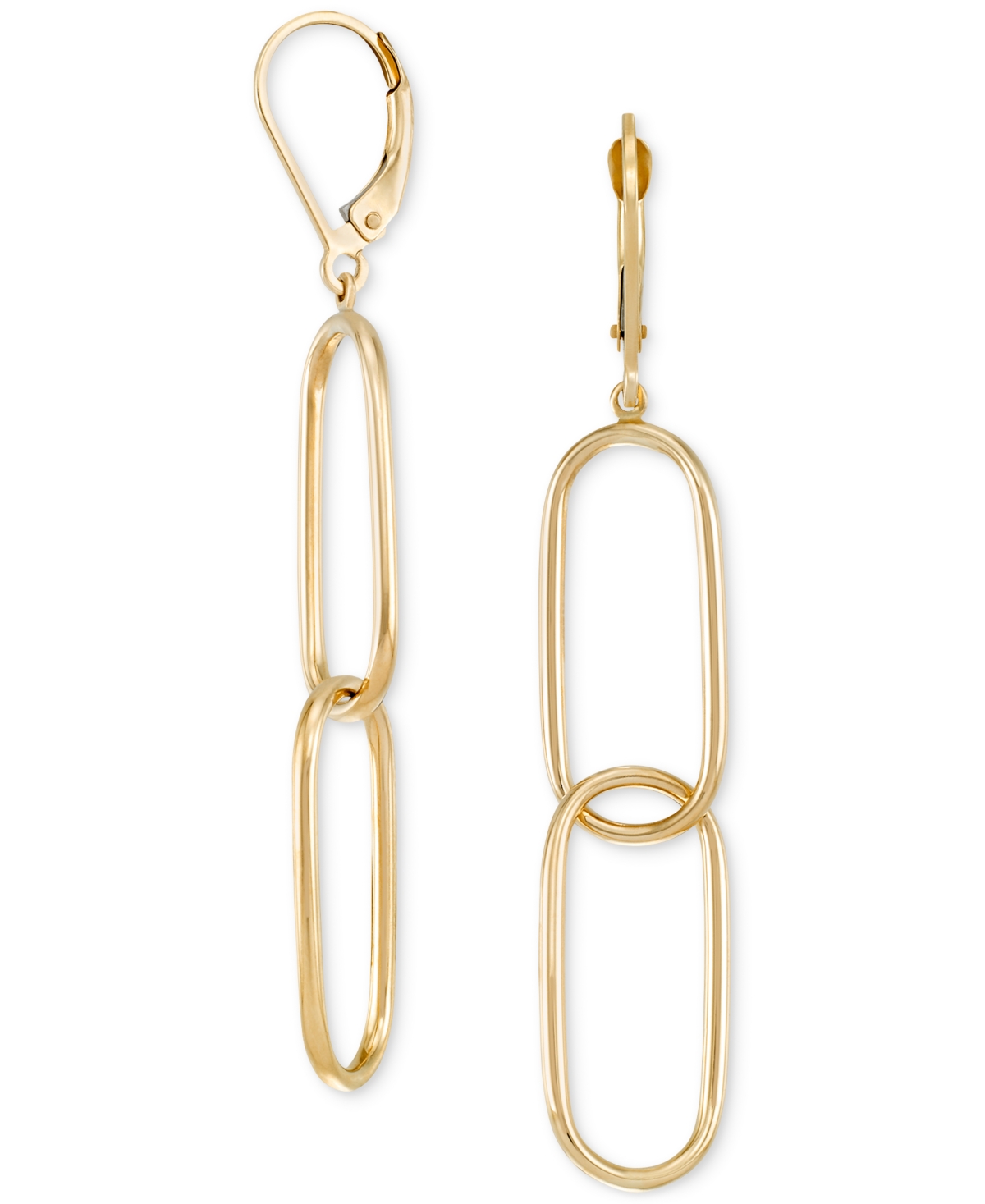 Macy's Double Oval Paperclip Drop Earrings In 10k Gold