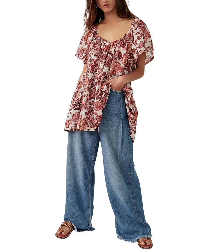 Free People Women's Kauai Getaway Cotton Embroidered Tunic Macy's