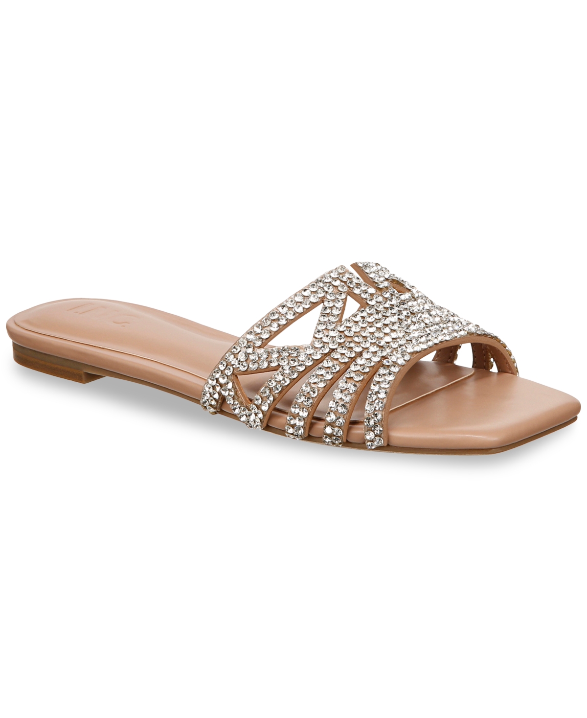 Inc International Concepts Women's Tianah Embellished Flat Sandals, Created For Macy's In Nude Bling
