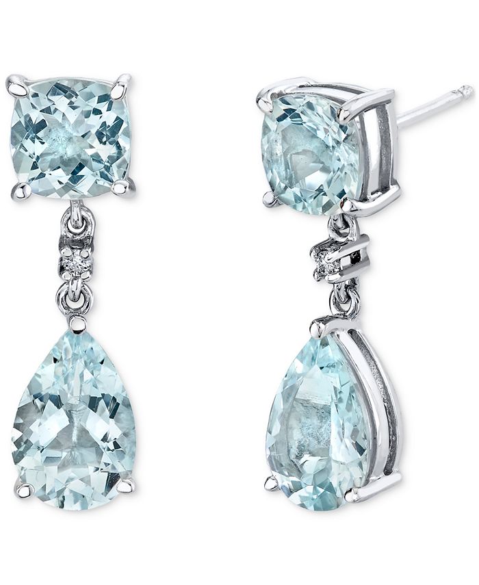 Macys aquamarine sale earrings