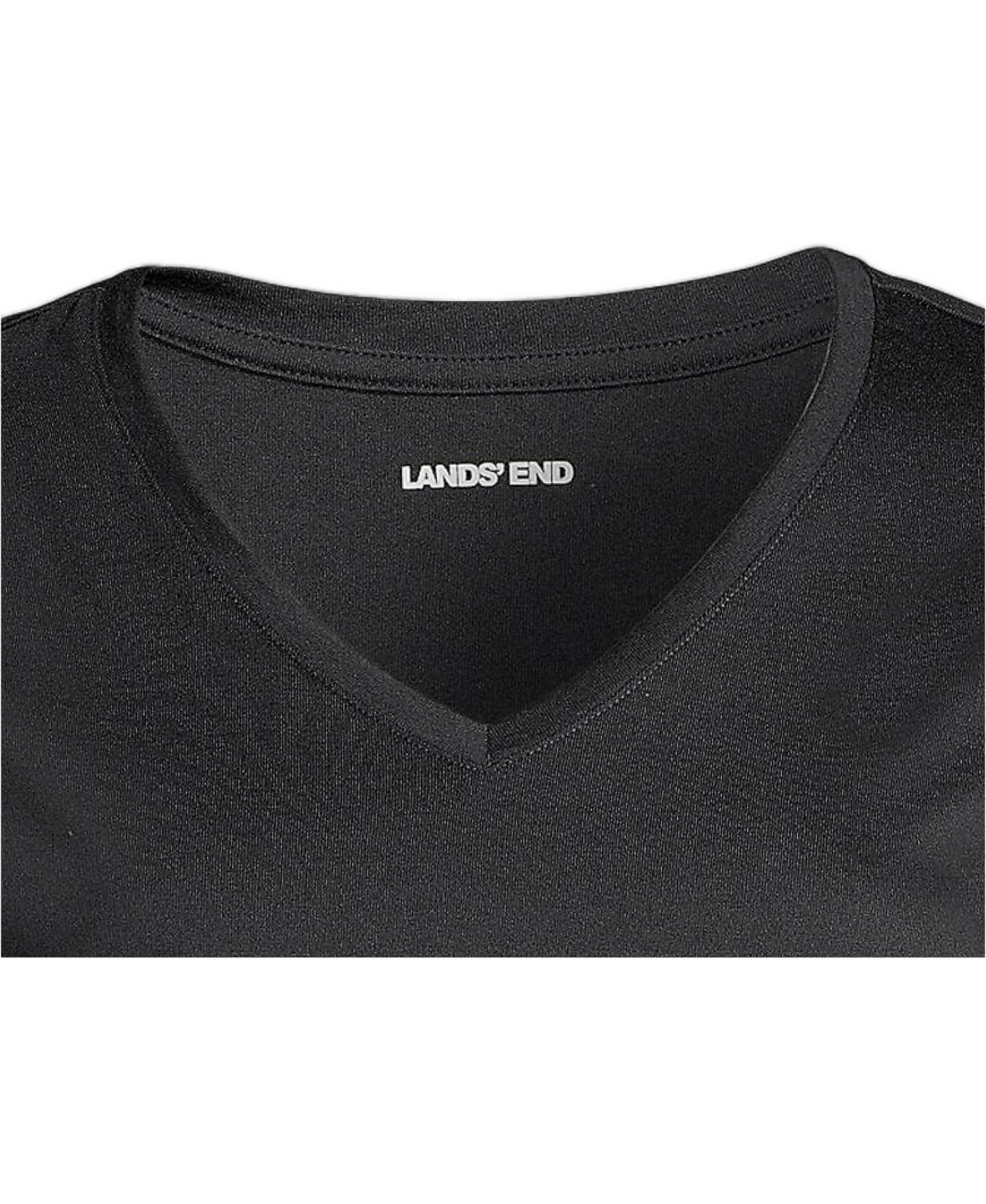 Женская футболка Lands' End Supima Cotton V-neck, цвет: Чёрный — фото 14