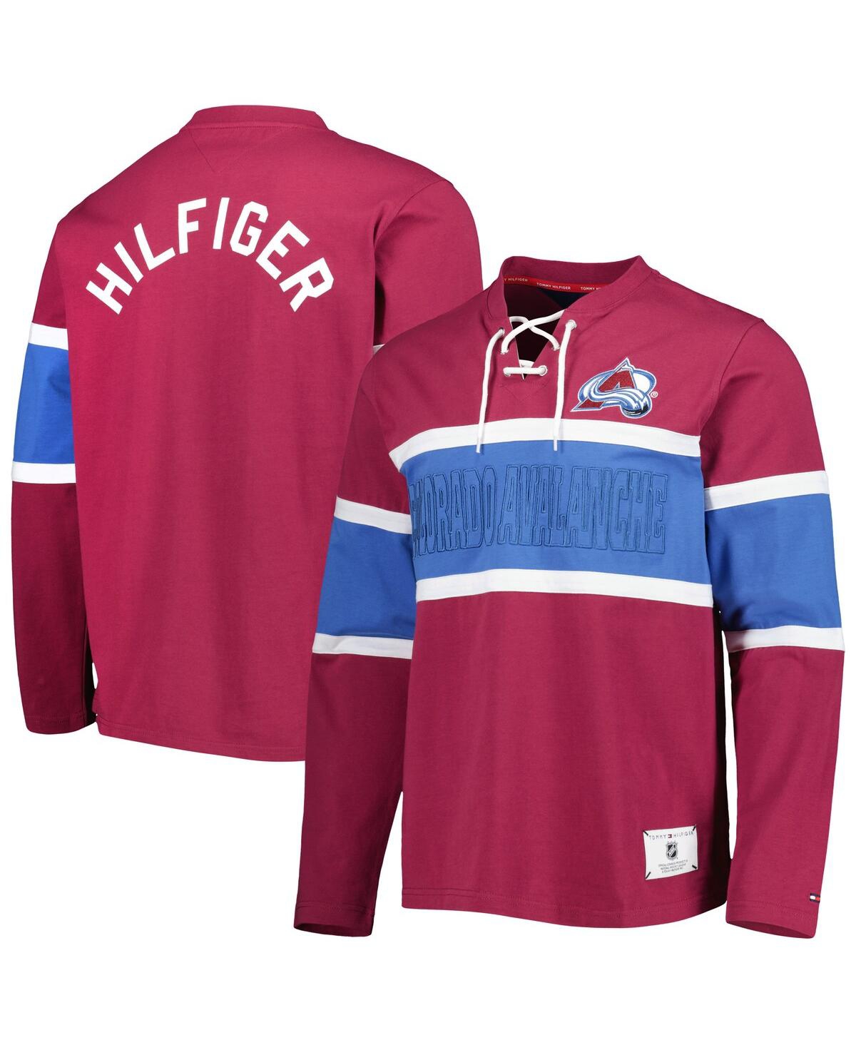 Shop Tommy Hilfiger Men's  Burgundy Colorado Avalanche Walter Lace-up Long Sleeve Top