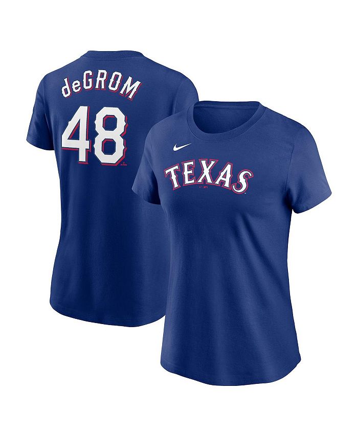 Nike Women's Jacob deGrom Royal Texas Rangers 2023 Name and Number T-shirt  - Macy's