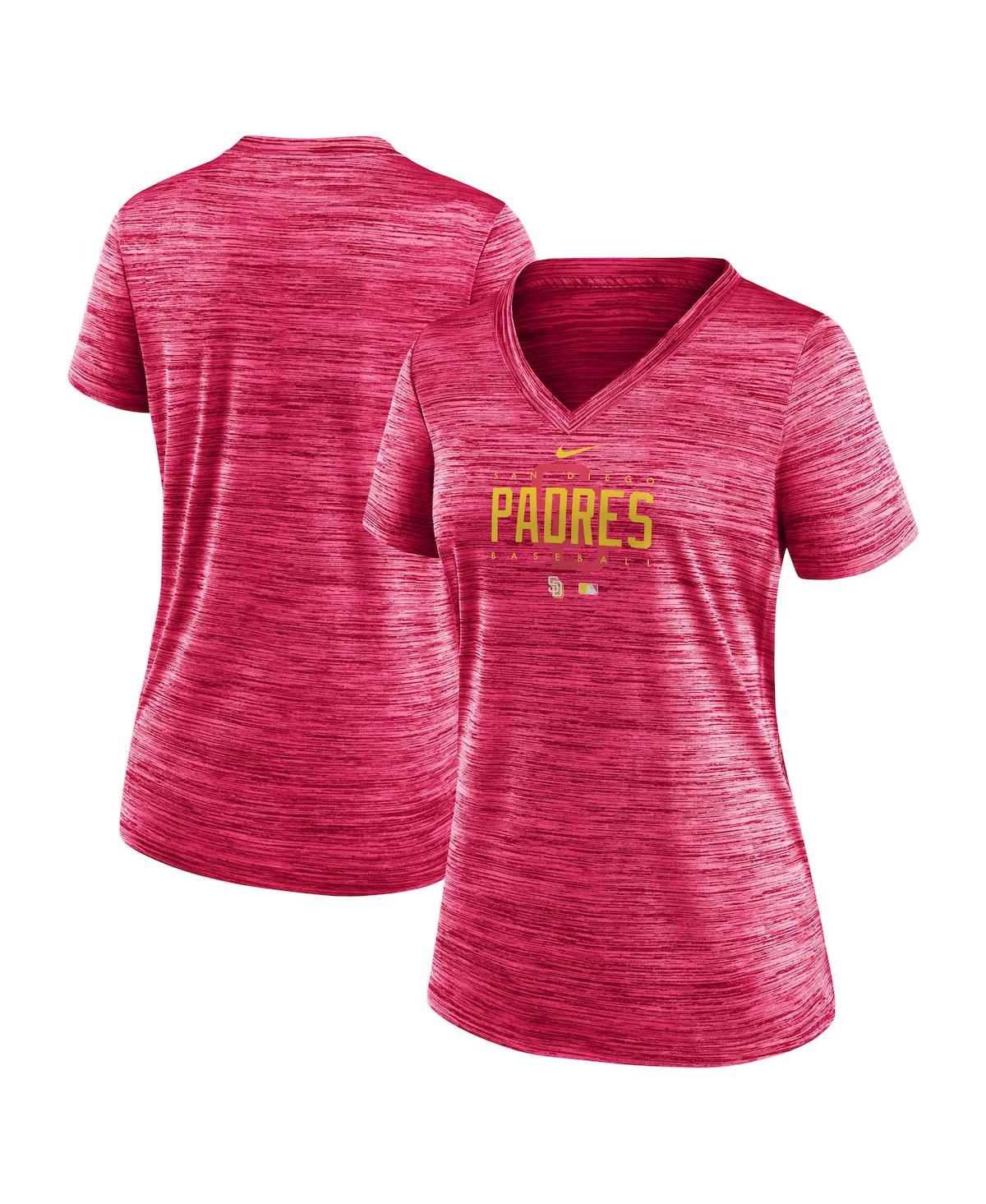 Shop Nike Women's  Pink San Diego Padres City Connect Velocity Practice Performance V-neck T-shirt