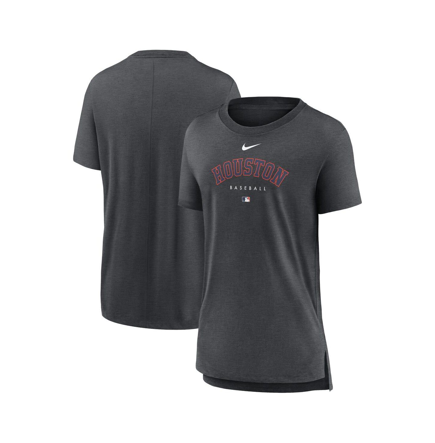 Женская футболка Nike Heather Charcoal Houston Astros Authentic Collection Early Work Tri-Blend — фото 2