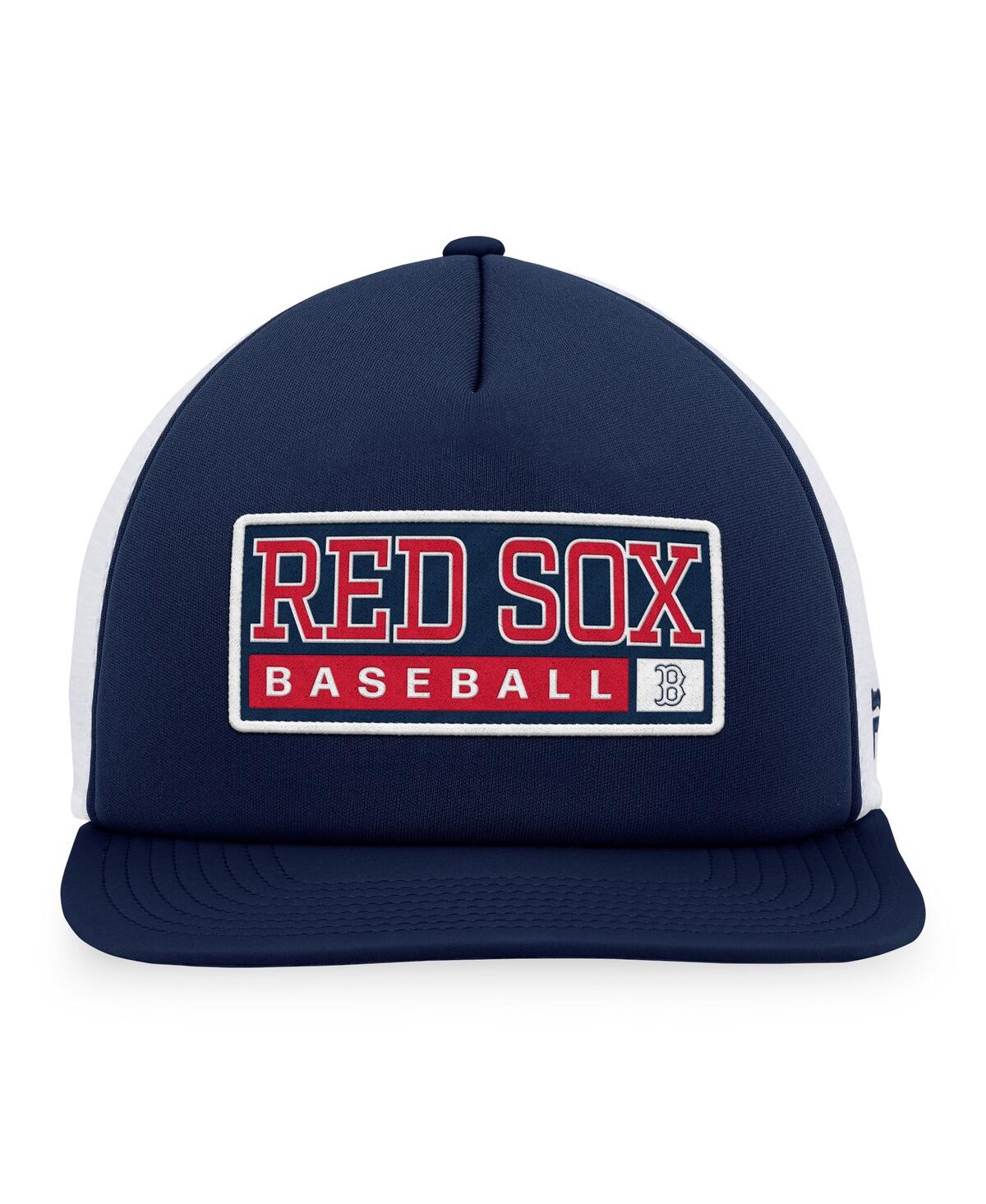 Shop Majestic Men's  Navy, White Boston Red Sox Foam Trucker Snapback Hat In Navy,white