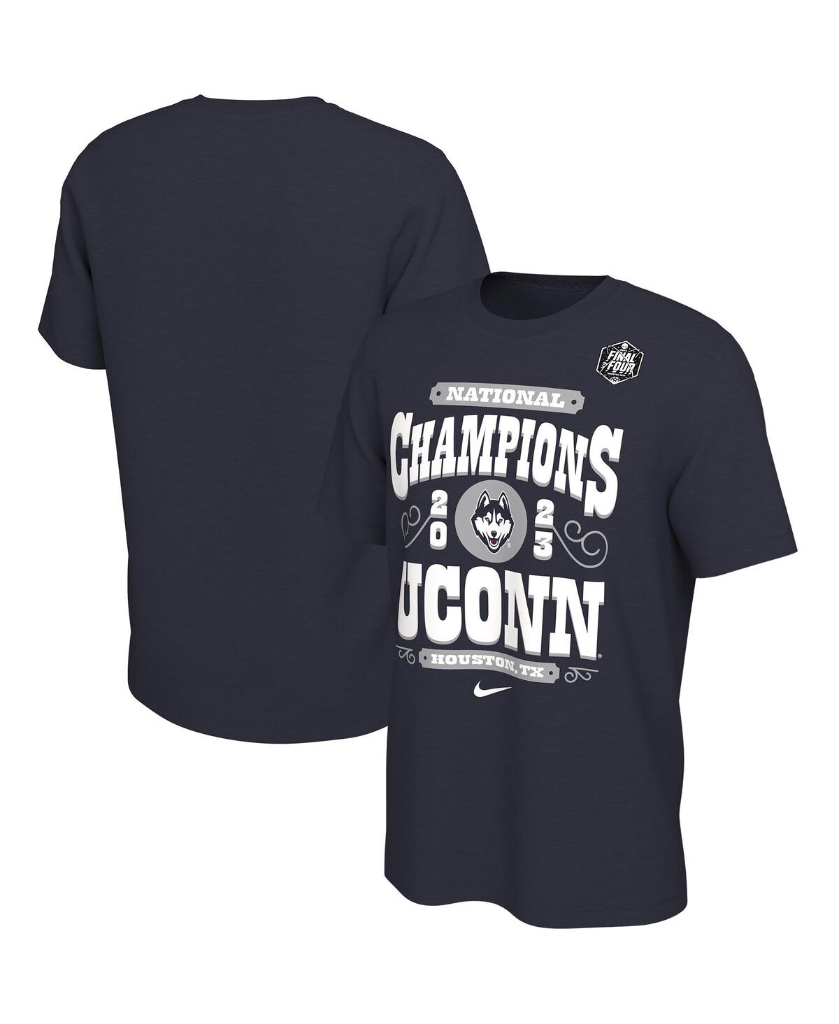 Men's NikeUConn Huskies 2023 Ncaa Men's Basketball National Champions Celebration T-shirt - Navy