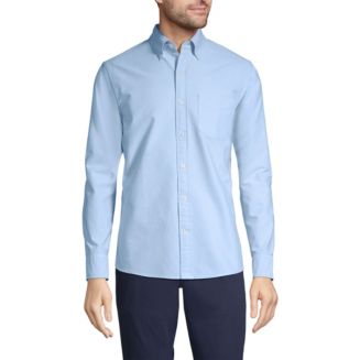 Lands' End Men's Traditional Fit Sail Rigger Oxford Shirt - Macy's