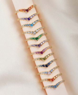 Faux Cubic Zirconia Birthstone Ring