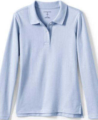 Girls Long Sleeve Feminine Fit Interlock Polo Shirt