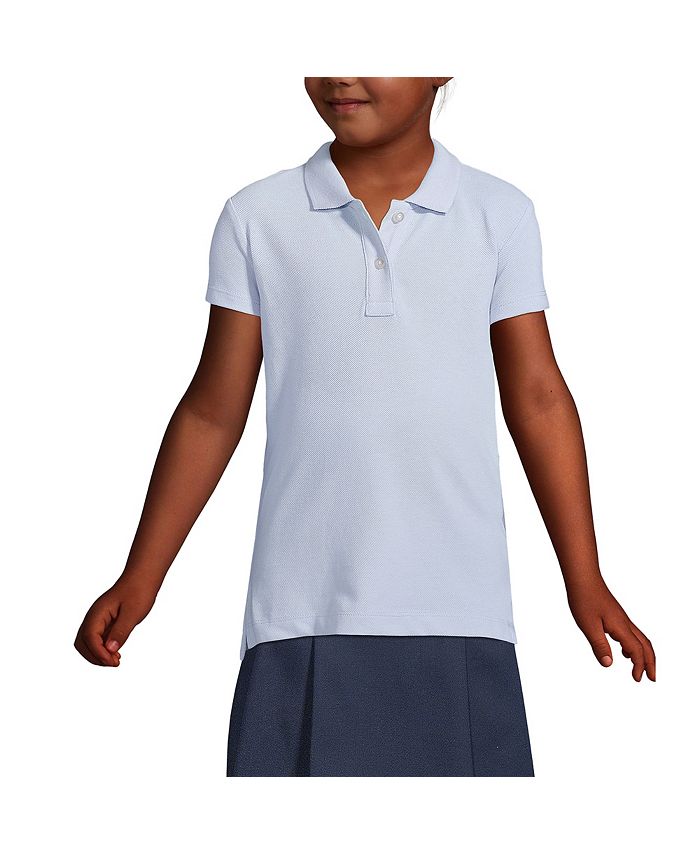 Lands End Girls School Uniform Short Sleeve Feminine Fit Mesh