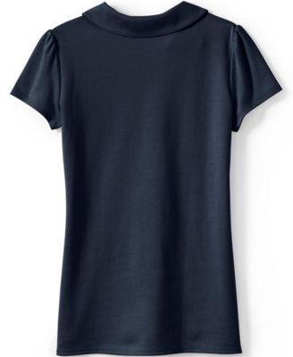 Girls Short Sleeve Peter Pan Collar Polo Shirt