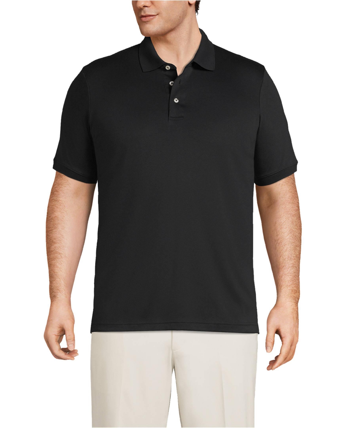 Big & Tall Short Sleeve Cotton Supima Polo Shirt - Black