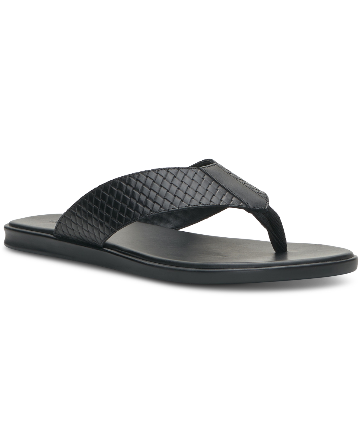Vince Camuto Men's Waylyn Leather Thong Sandals In Black