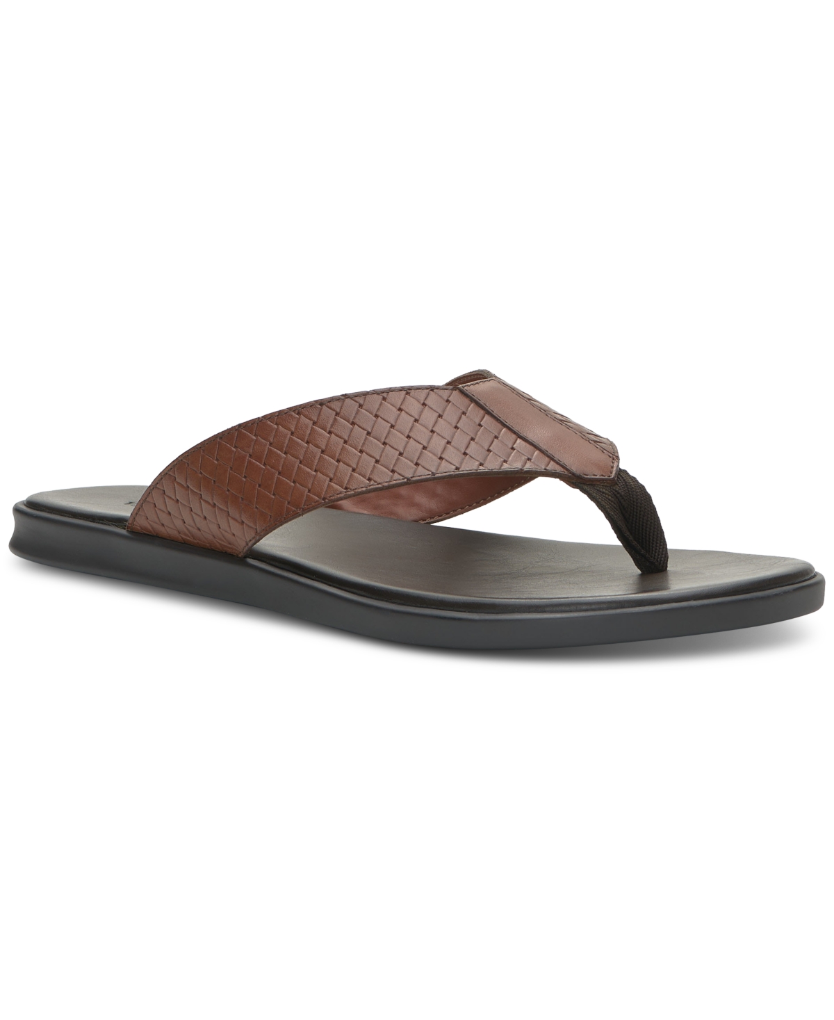 Vince Camuto Men's Waylyn Leather Thong Sandals In Cognac