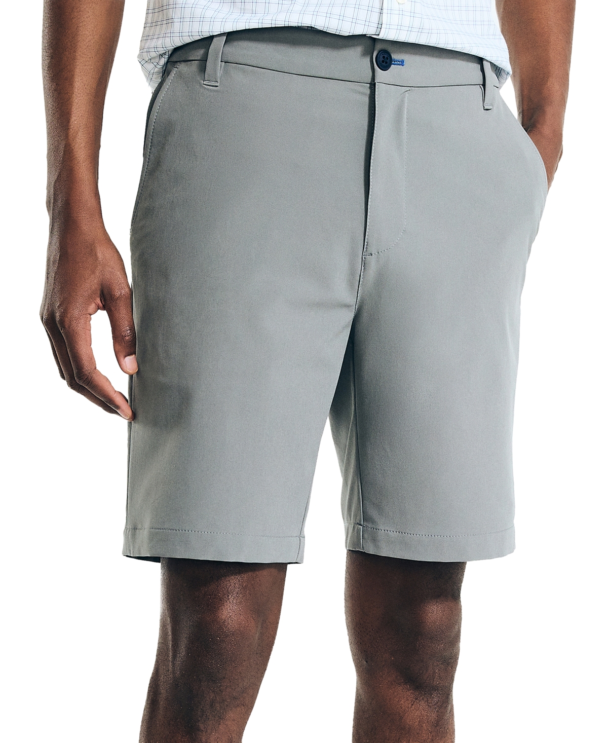 Nautica Men's Navtech Active Stretch 8.5" Flat-front Shorts In Alloy