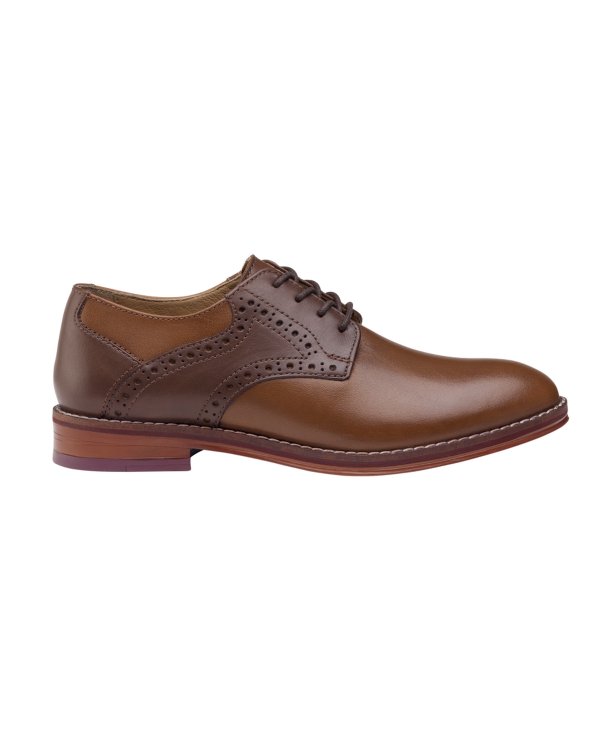 Johnston & Murphy Toddler Boys Conard Saddle Leather Shoes - Mahogany Full Grain