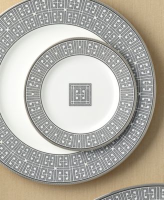 Infinity Graphite 4 Piece Bread Butter/Appetizer Plate Set, Service for 4