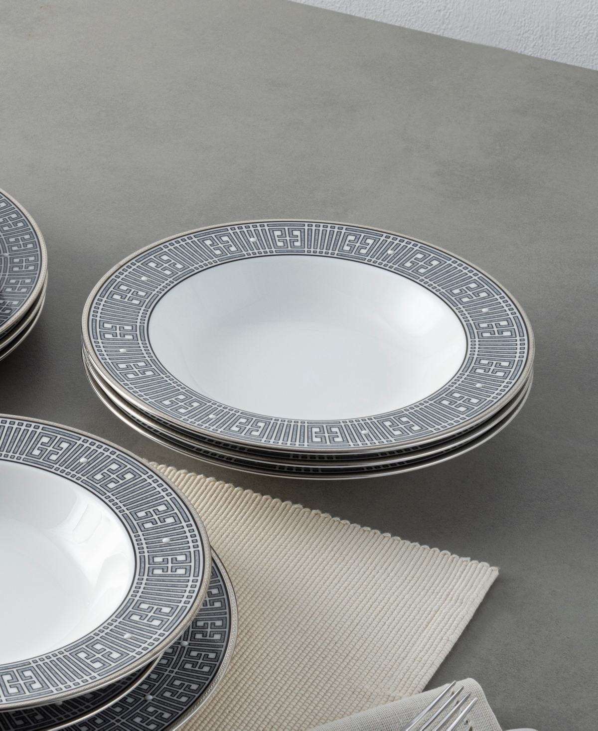 Noritake Infinity Graphite 4 Piece Soup Bowl Set 12 Oz, Service For 4 In Graphite