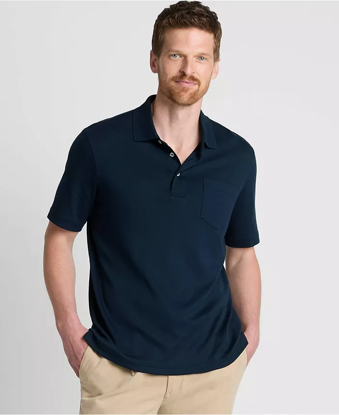 Big & Tall Short Sleeve Cotton Supima Polo Shirt with Pocket - thumbnail 5