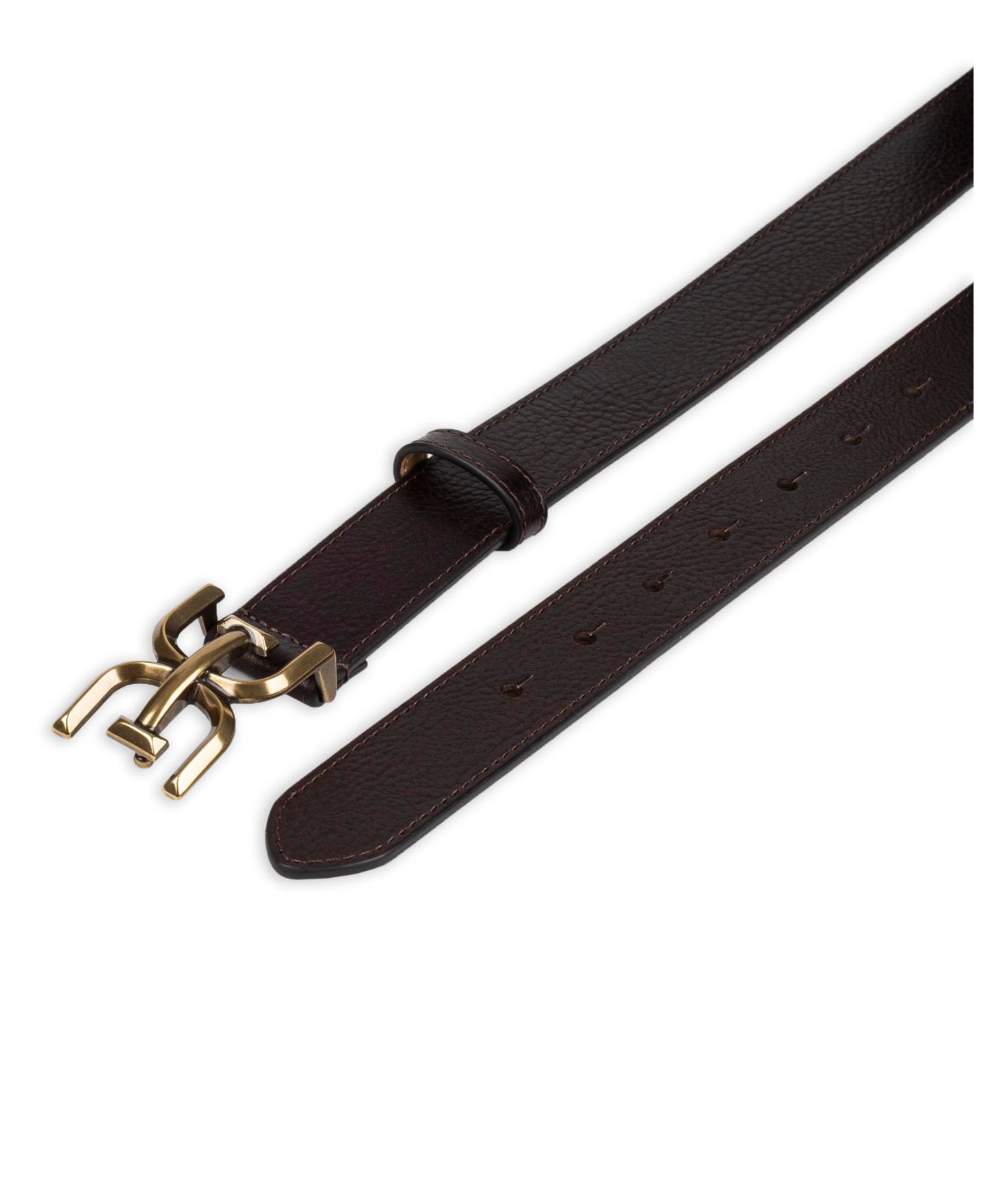 Женский ремень Sam Edelman Slim Double-E Plaque Buckle, цвет: Коричневый — фото 3
