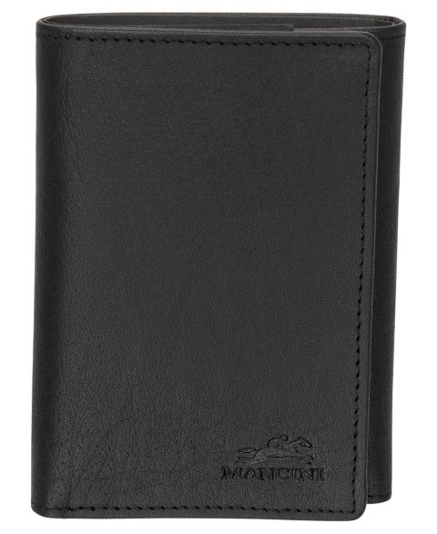 Мужской кошелёк Mancini Buffalo RFID Secure Trifold Wallet, цвет: Чёрный