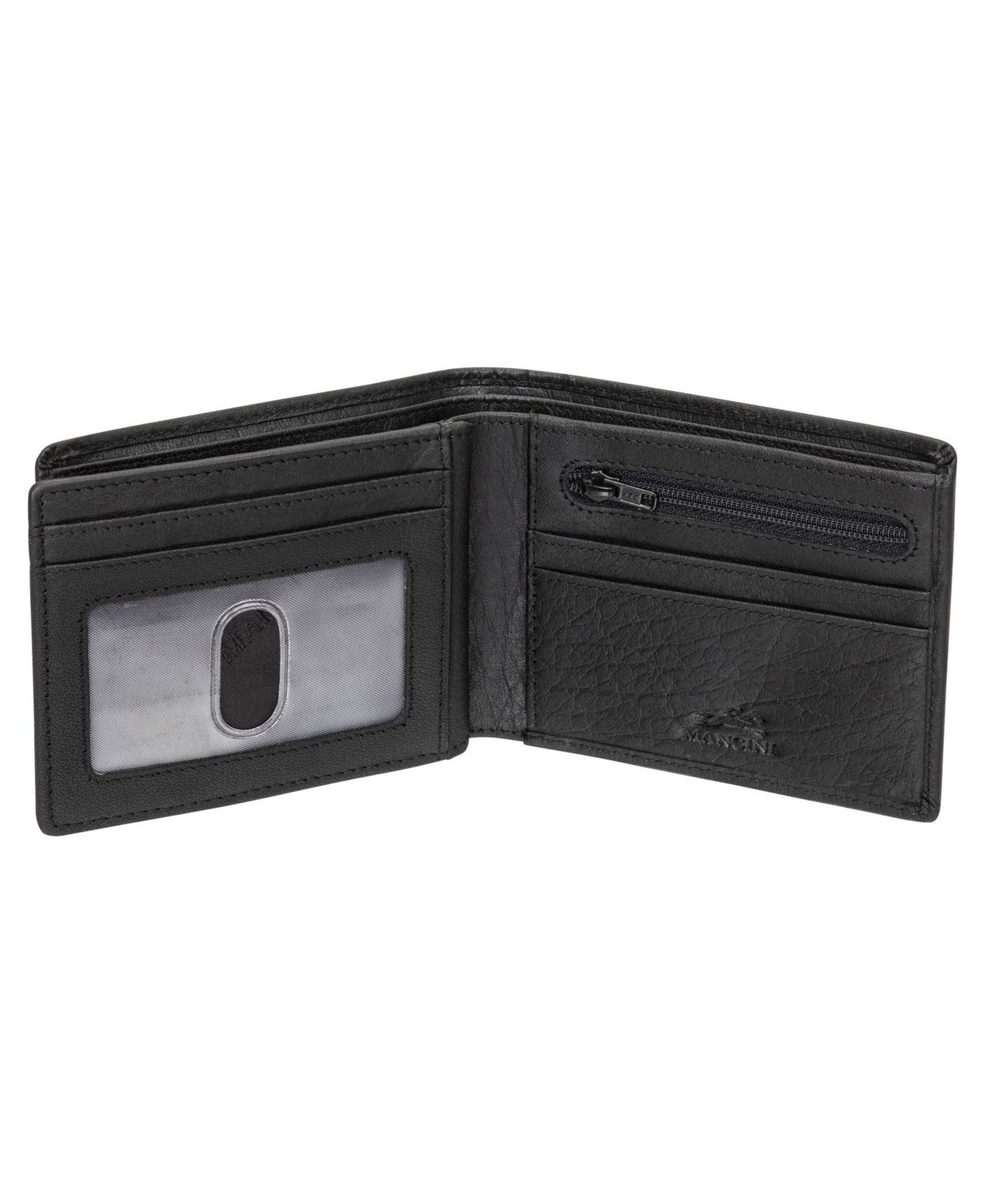 Мужской кошелёк Mancini Buffalo RFID Secure Center Wing Wallet with Coin Pocket, цвет: Чёрный — фото 3