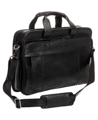 Men's Buffalo Double Compartment Top Zipper 15.6" Laptop and Tablet Briefcase