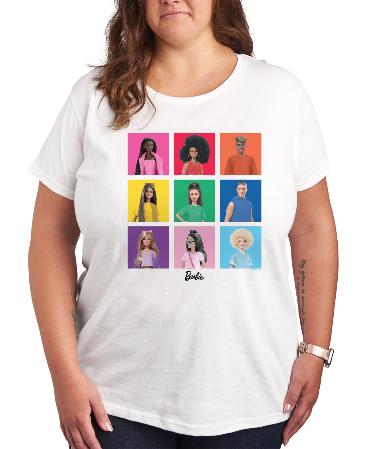 Air Waves Trendy Plus Size Barbie Graphic T-shirt In White
