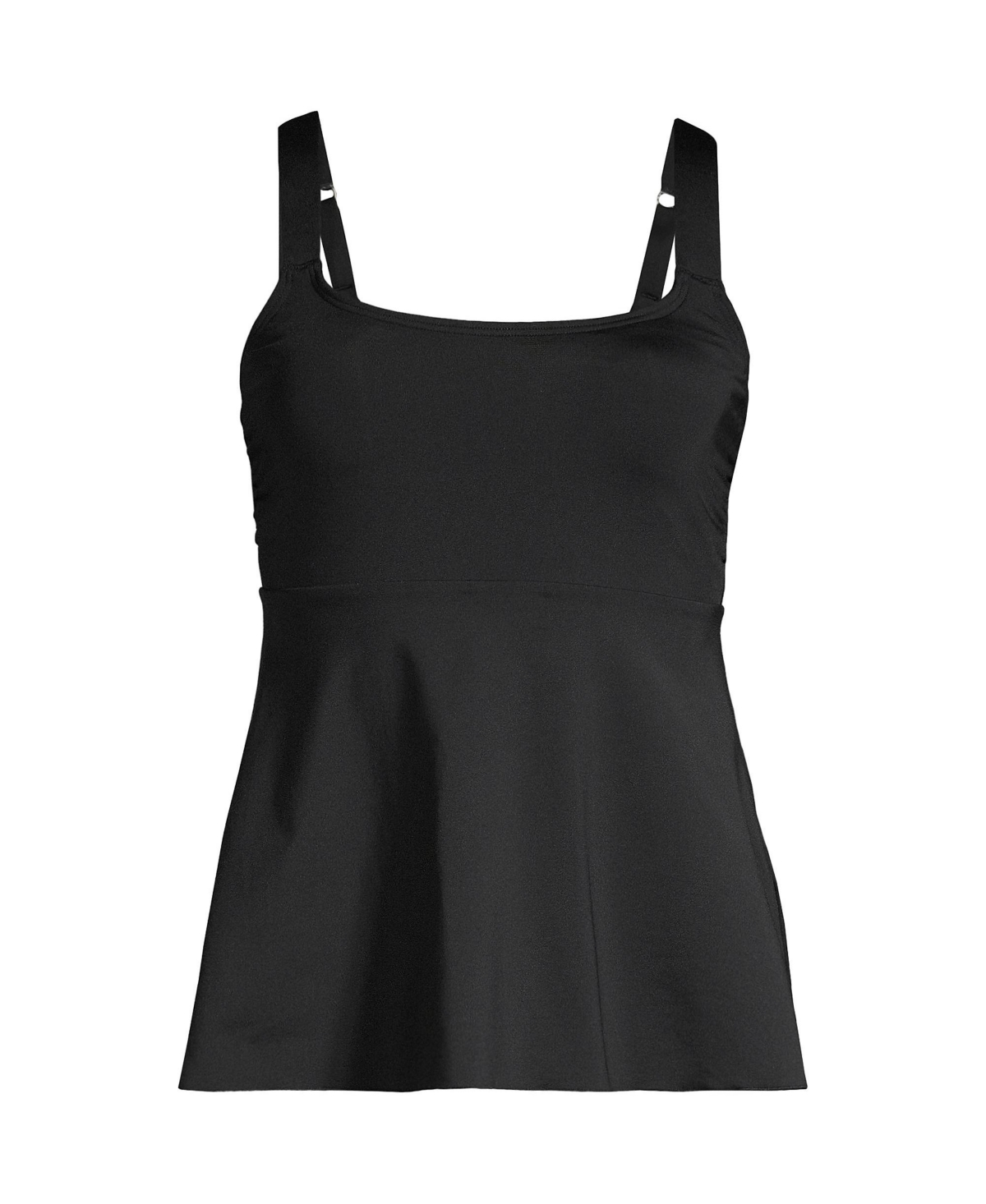 Lands' End Women's Flutter Scoop Neck Tankini Top - Black
