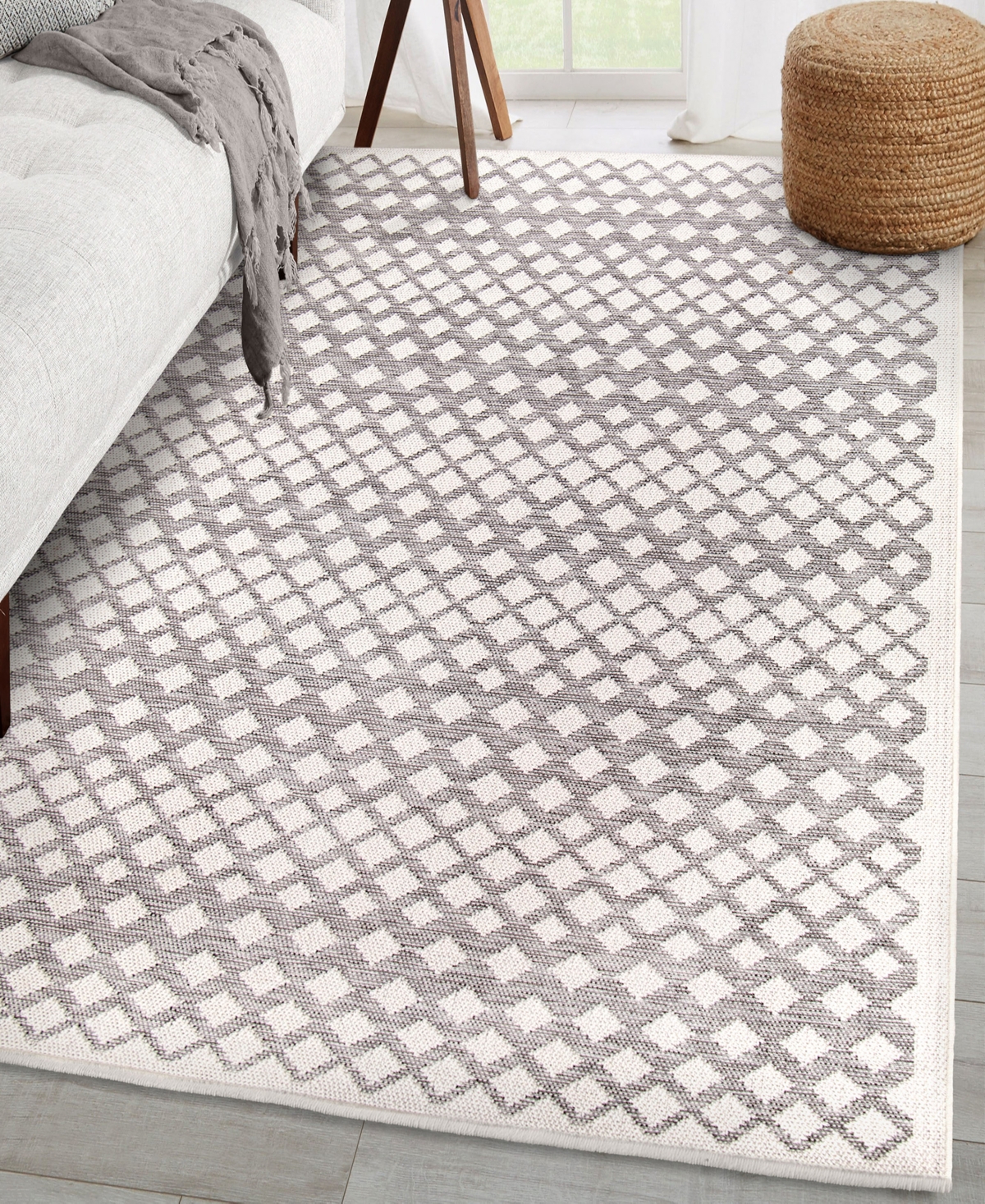 Orian Knitweave Indoor, Outdoor Shining Diamond Area Rug