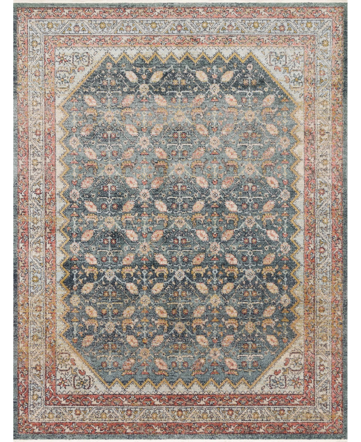 Magnolia Home By Joanna Gaines X Loloi Graham Gra-01 5'5" X 7'6" Area Rug In Blue