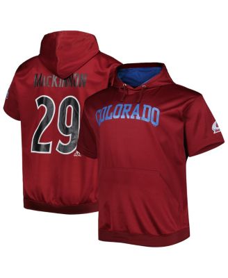 Men's Nathan MacKinnon Burgundy Colorado Avalanche Big and Tall Name and Number Pullover Hoodie
