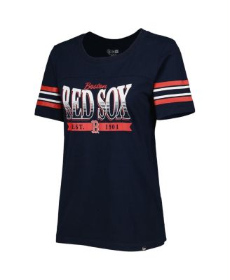 Women's Navy Boston Red Sox Team Stripe T-shirt