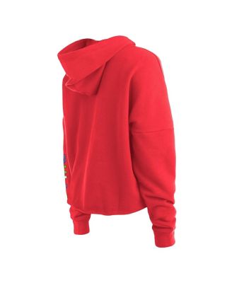 Women's Red Chicago Bulls Color Pack Cropped Top Pullover Hoodie
