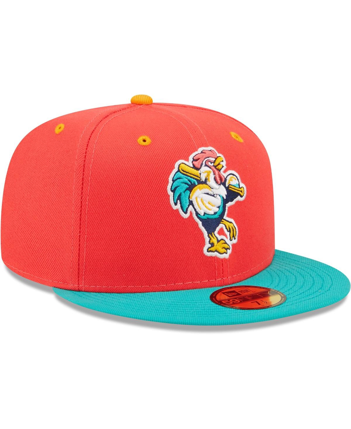 Shop New Era Men's  Coral, Turquoise Gallos De Delmarva Copa De La Diversion 59fifty Fitted Hat In Coral,turquoise