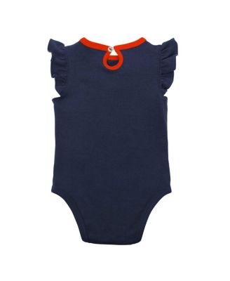 Newborn and Infant Boys and Girls Navy, Heather Gray Detroit Tigers Little Fan Two-Pack Bodysuit Set