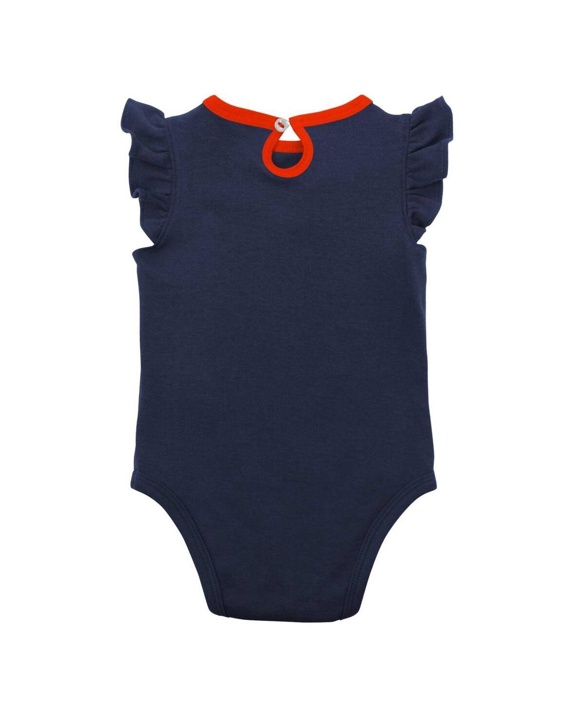Outerstuff Newborn And Infant Boys And Girls Navy, Heather Gray Detroit Tigers Little Fan Two-pack Bodysuit Set In Navy,heather Gray