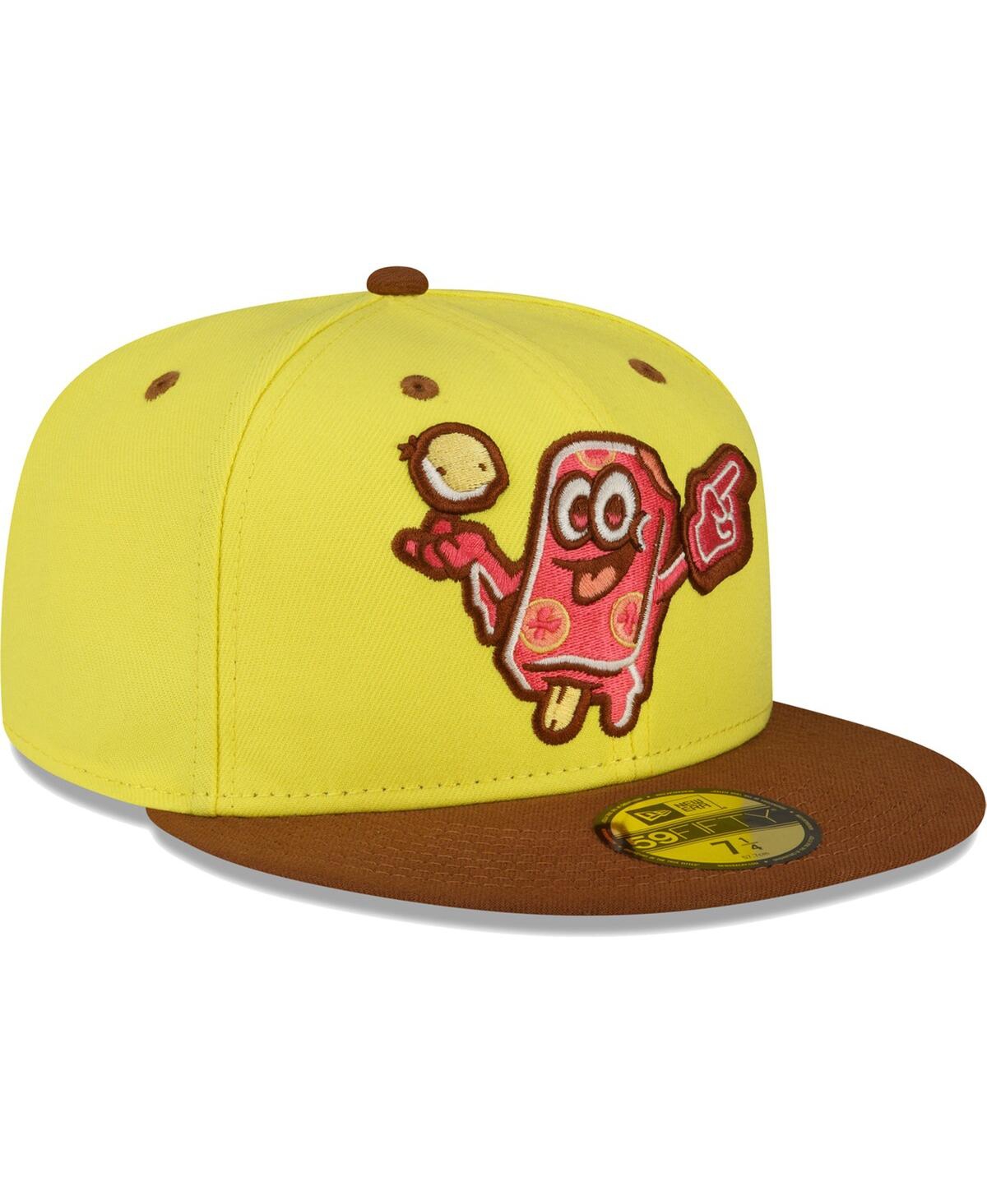 Shop New Era Men's  Yellow Beloit Sky Carp Copa De La Diversion 59fifty Fitted Hat