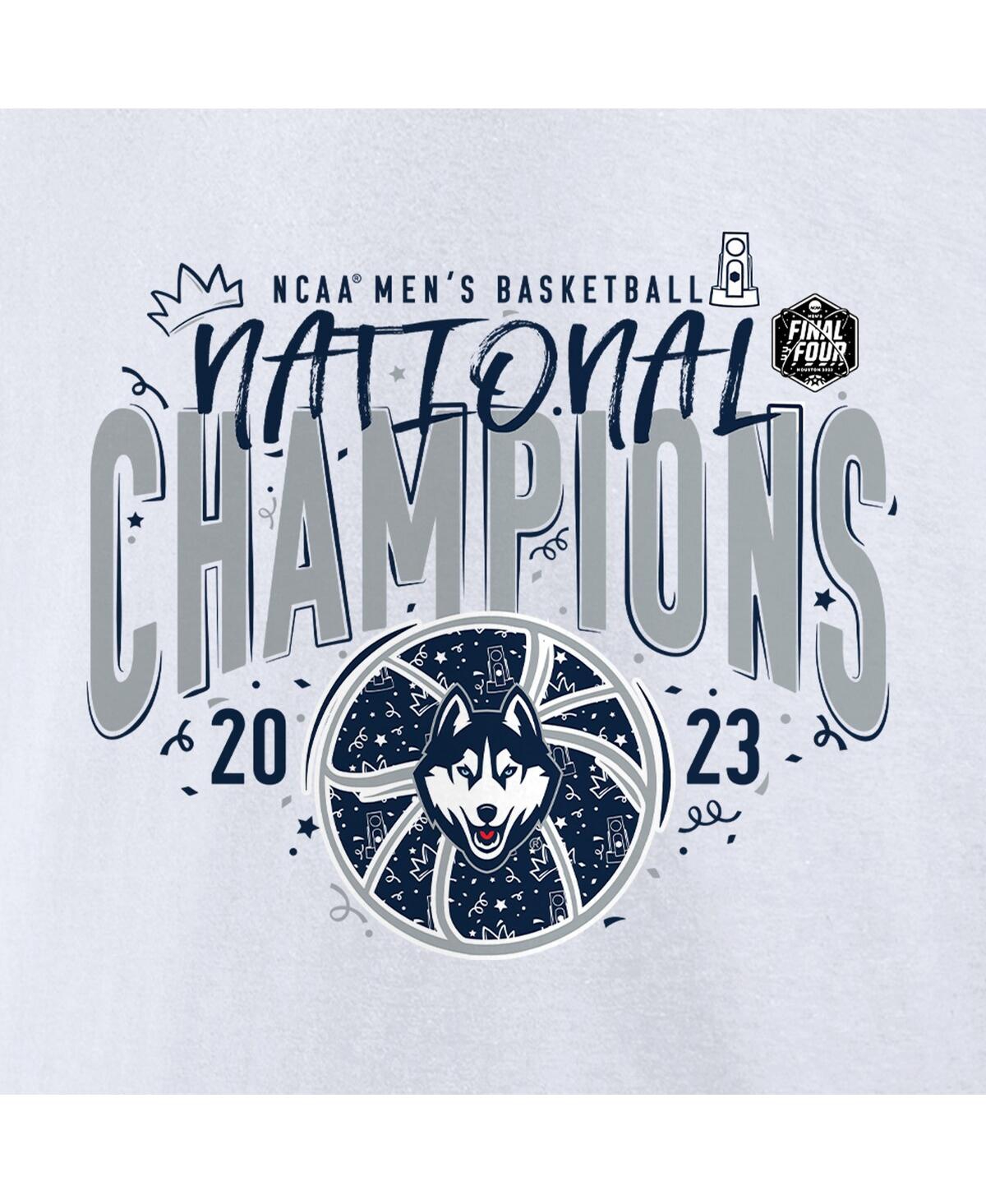 Fanatics Women's  White Uconn Huskies 2023 Ncaa Men's Basketball National Champions Confetti V-neck T In White